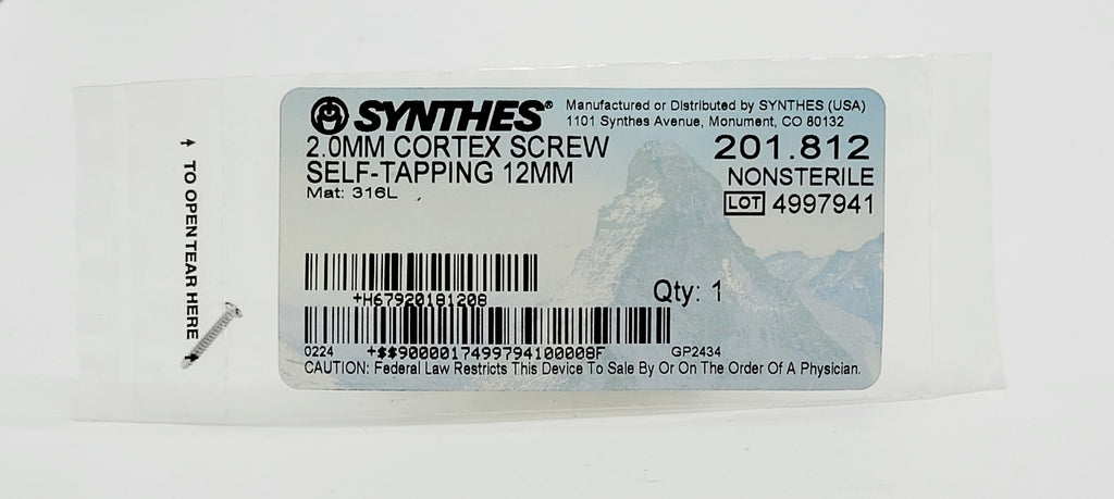 Synthes 201.812 2.0MM CORTEX SCREW SELF-TAPPING 12MM