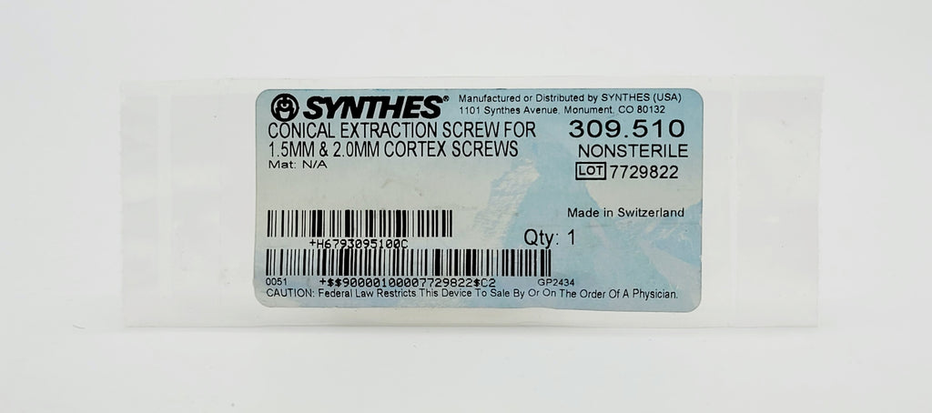 Synthes 309.510 CONICAL EXTRACTION SCREW FOR 1.5MM & 2.0MM CORTEX SCREWS