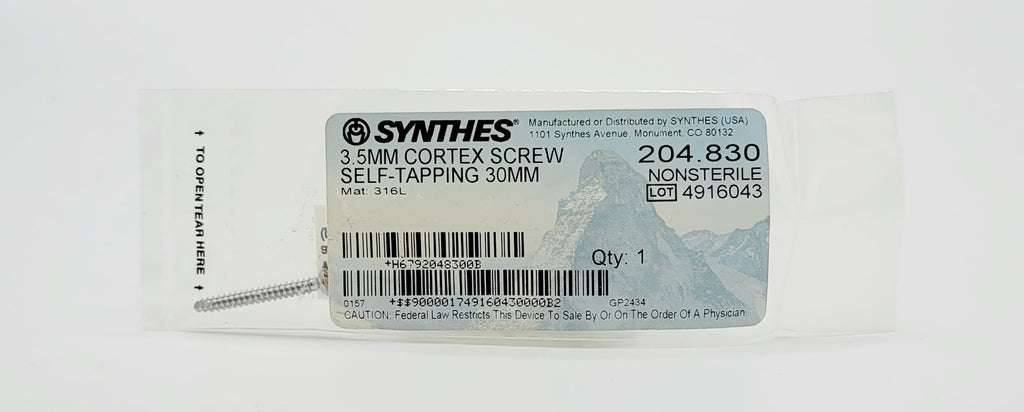 Synthes 204.830 3.5MM CORTEX SCREW SELF-TAPPING 30MM