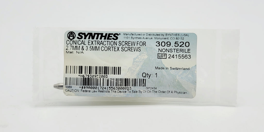 Synthes 309.520 Conical Extraction Screw For 2.7mm & 3.5mm Cortex Screws