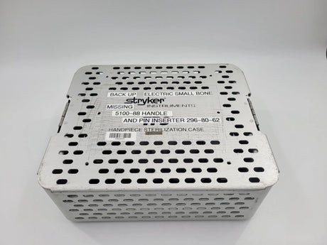 Stryker Total Performance System Handpiece Sterilization Case 12-1/4" x 4-3/4" Stryker