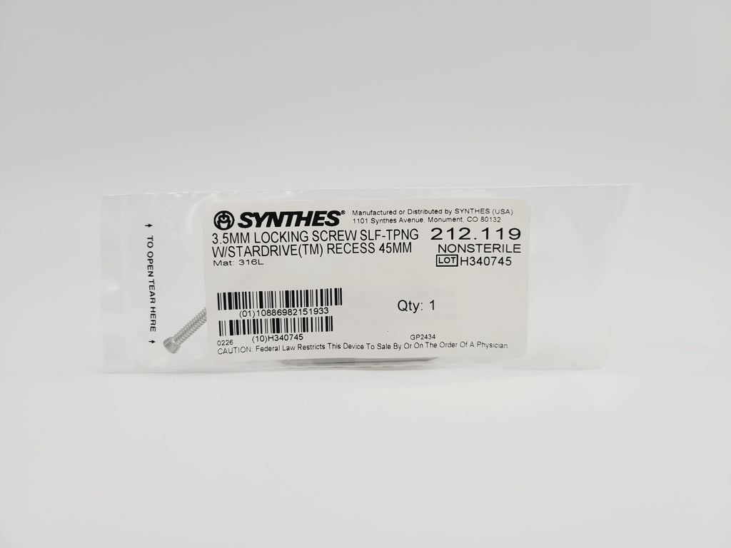 Synthes  212.119 3.5MM LOCKING SCREW SLF-TPNG W/STARDRIVE(TM) RECESS 45MM