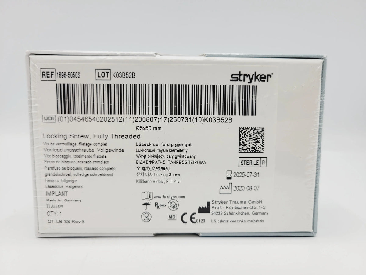 Stryker Trauma Gmbh, 1896-5050S, BX, New - Inner Sterile Package Intact, 04546540202512, EXPIRED Stryker Trauma Gmbh