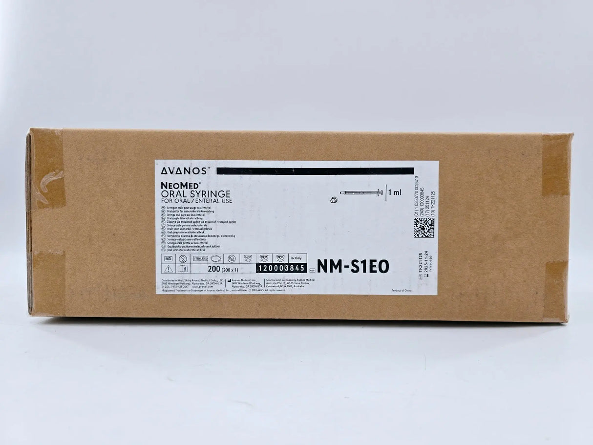 Avanos Medical NM-S1EO 1ml Oral Syringe Orange Sterile Case of 200 Avanos