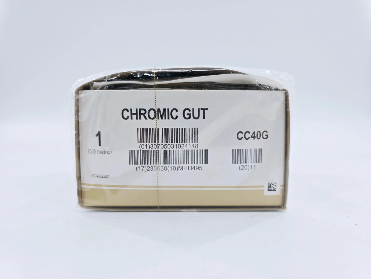 Ethicon CC40G 1 Gut Chromic Naturally Brown 8x18" CT-1 CR Box of 12 Ethicon