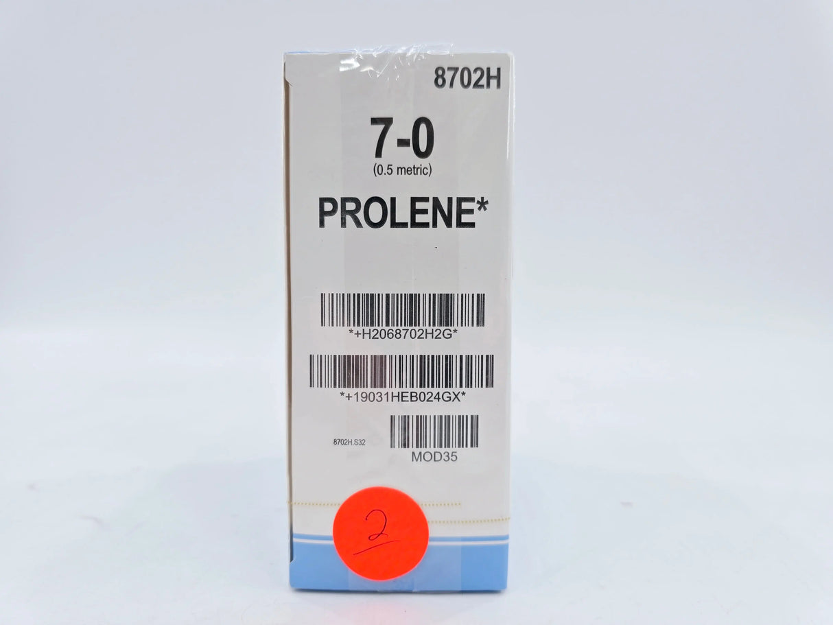 Ethicon 8702H 7-0 Prolene Blue 1x24" BV-1 Double Armed Box of 36 Ethicon