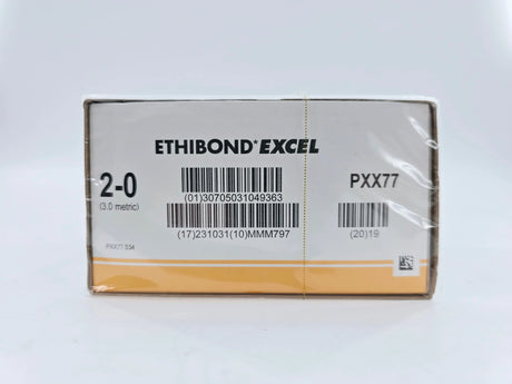 Ethicon PXX77 2-0 Ethibond Excel Grn/wht 10x30" V-7 Double Armed Firm Pledget 7mm x 3mm x 1.5mm Box of 12 Ethicon