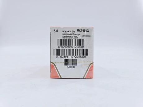 Ethicon MCP493G 5-0 Monocryl Plus Undyed 1x18" P-3 Box Of 12 Ethicon