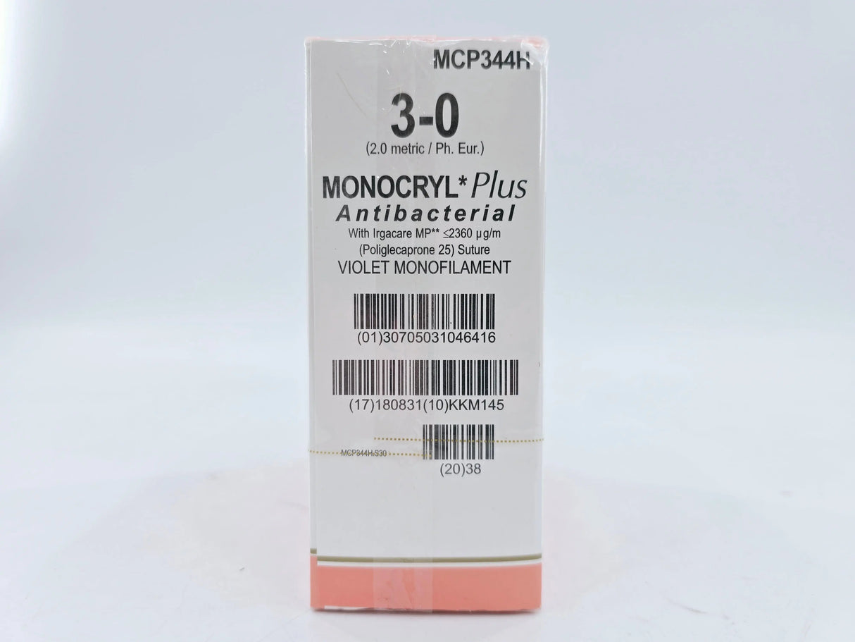 Ethicon MCP344H 3-0 Monocryl Plus Violet 1x36" CT-1 Box of 36 Ethicon