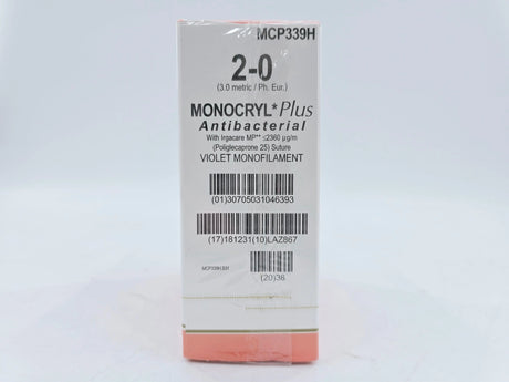 Ethicon MCP339H 2-0 Monocryl Plus CT-1 1x27" Box Of 36 Ethicon