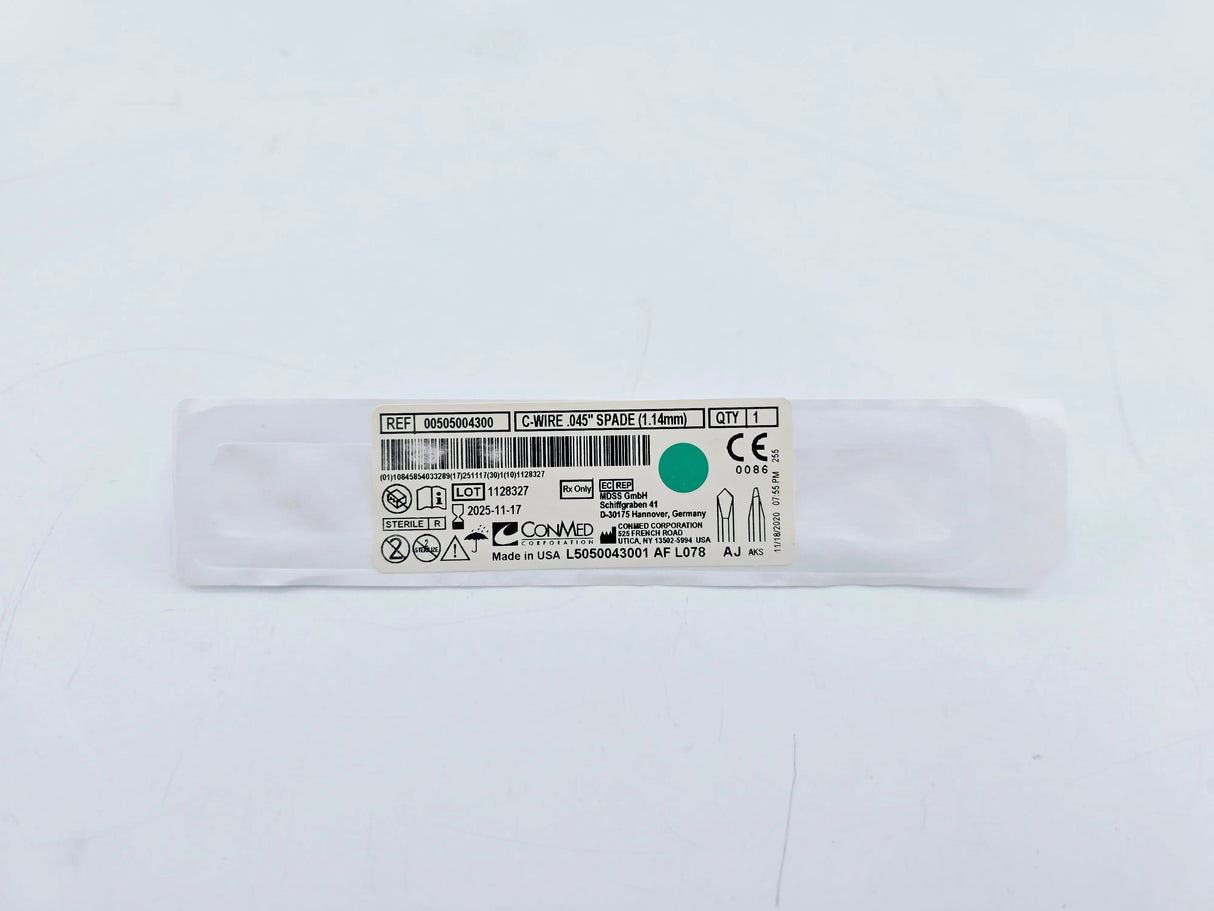 ConMed 00505004300 C-Wire Pak Double Ended Orthopaedic Wire, Spade .45" Box of 50 ConMed