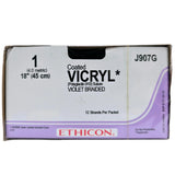 Ethicon J907G 1 COATED VICRYL VIOLET 12X18" TIE Box of 12 Ethicon