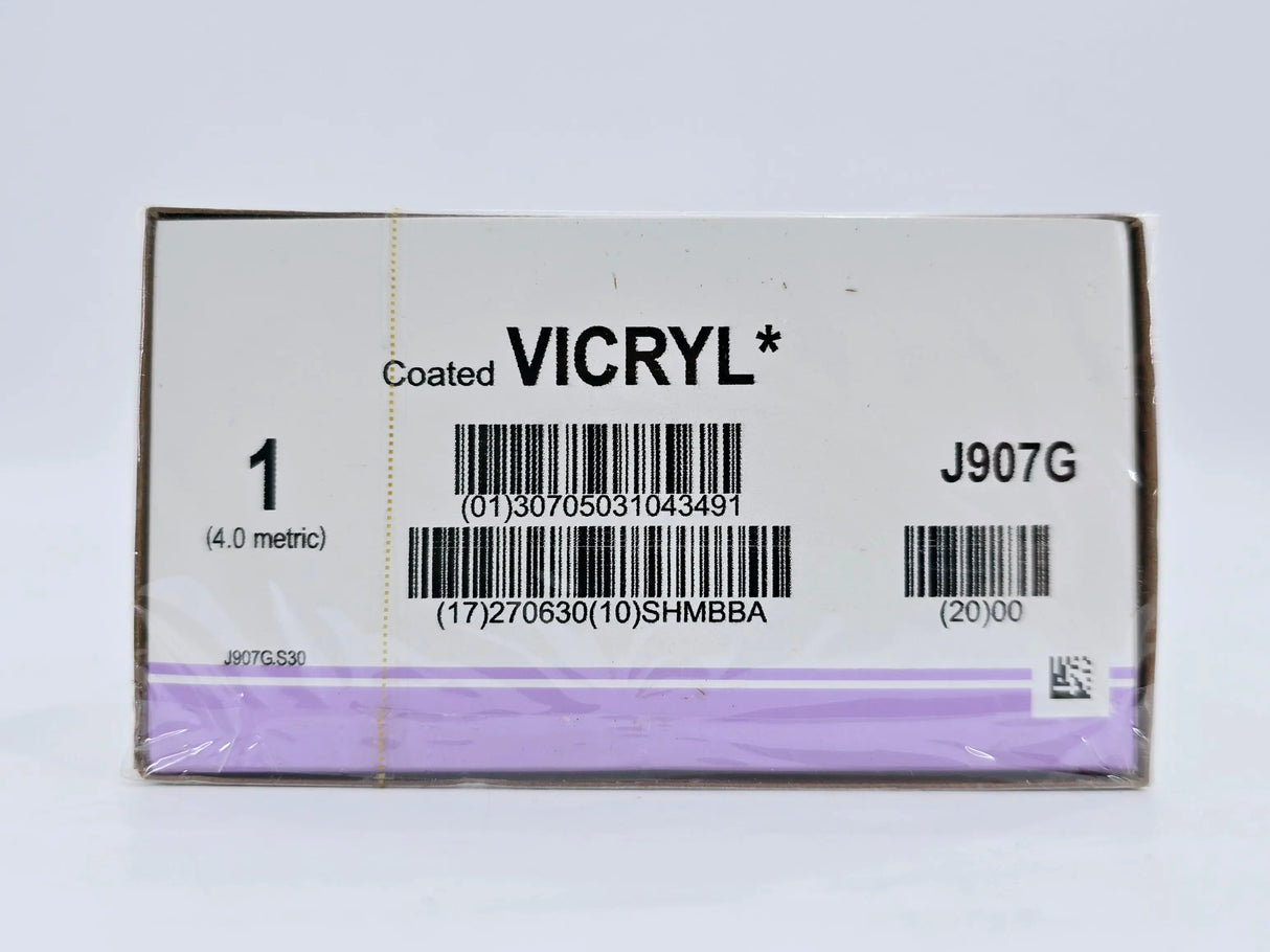 Ethicon J907G 1 COATED VICRYL VIOLET 12X18" TIE Box of 12 Ethicon