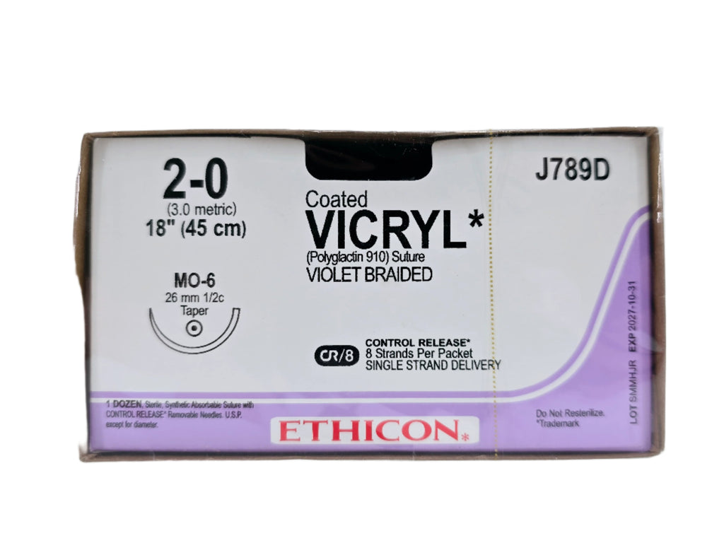 Ethicon J789D 2-0 Coated VICRYL Plus Violet 1X18" MO-6 Box of 12