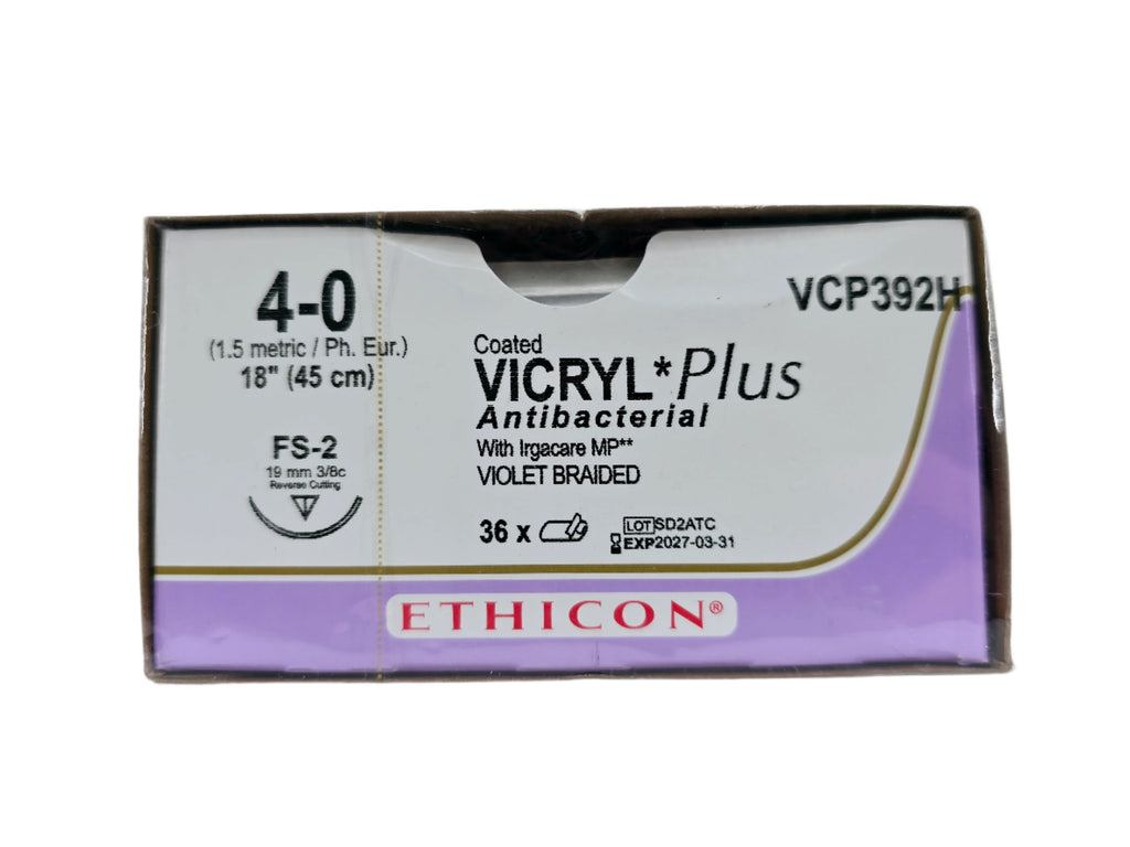 Ethicon VCP392H 4-0 Coated VICRYL Plus Violet 1X18" FS-2 Box of 36