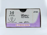 Ethicon J516H 3-0 Coated VICRYL Violet 1X36" V-34 Box of 36 Ethicon