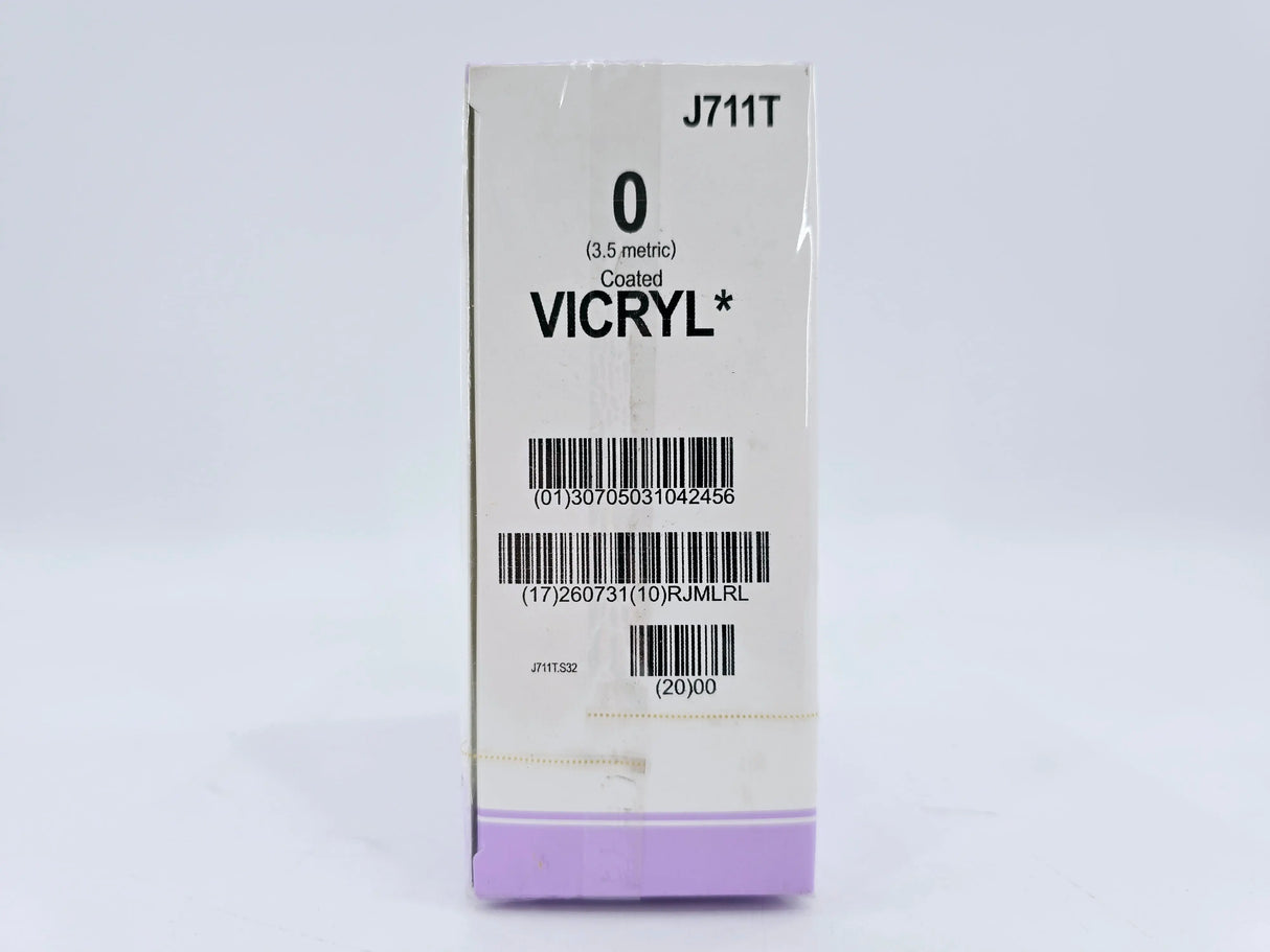 Ethicon J711T 0 Coated VICRYL Violet 1X18" OS-6 Box of 24 Ethicon