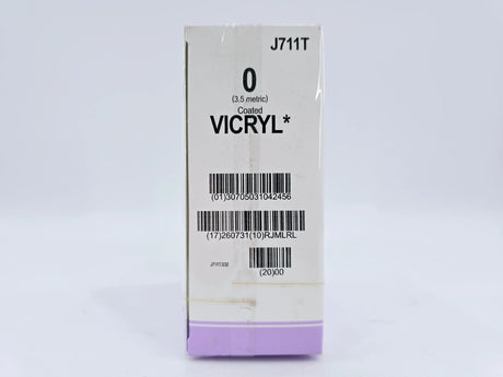 Ethicon J711T 0 Coated VICRYL Violet 1X18" OS-6 Box of 24 Ethicon