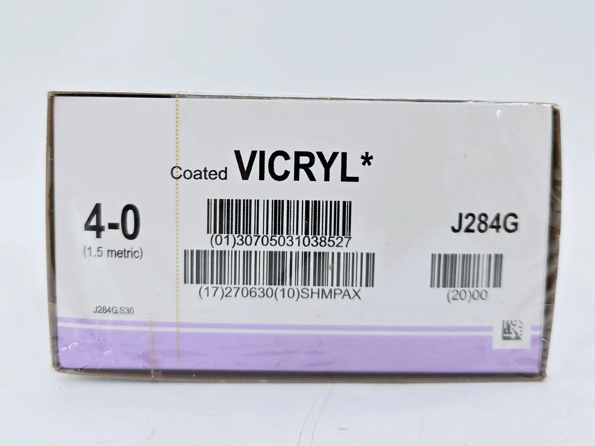 Ethicon J284G 4-0 COATED VICRYL UNDYED 54" LIGAPAK REEL Box of 12 Ethicon