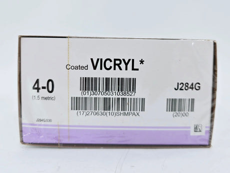 Ethicon J284G 4-0 COATED VICRYL UNDYED 54" LIGAPAK REEL Box of 12 Ethicon