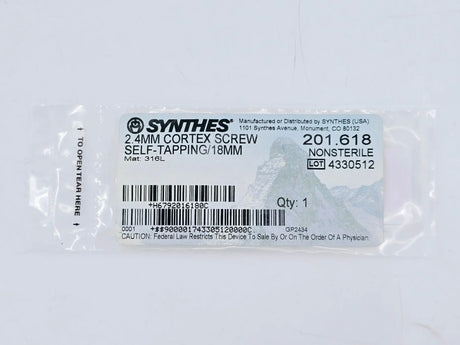 Synthes 201.618 2.4mm Cortex Screw Self-Tapping 18mm Synthes