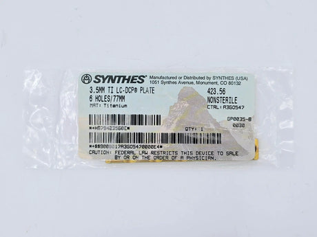 Synthes 423.56 3.5mm Ti LC-DCP Plate 6 Holes/77mm Synthes