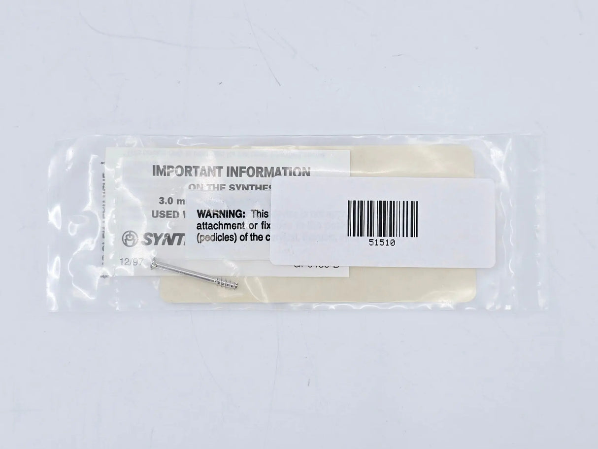 Synthes 202.625 3.0mm Cannulated Screw Short Thread 25mm Synthes