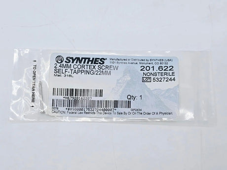 Synthes 201.622 2.4mm Cortex Screw Self-Tapping/22mm Synthes