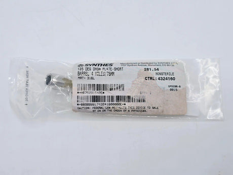Synthes 281.54 135° DHS Plate-Short Barrel 4 Holes/78mm Synthes
