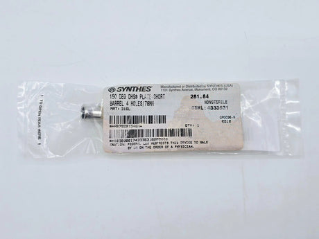 Synthes 281.84 150° DHS Plate-Short Barrel 4 Holes/78mm Synthes