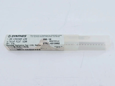 Synthes 292.10 1.0mm Kirschner Wire w/ Trocar Point 150mm Pack of 10 Synthes