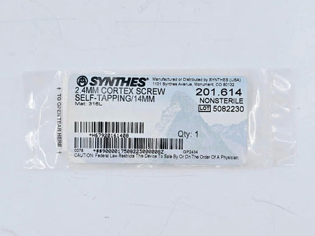 Synthes 201.614 2.4mm Cortex Screw Self-Tapping/14mm Synthes