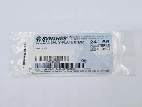 Synthes 241.65 Calcaneal Y-Plate 87mm Synthes