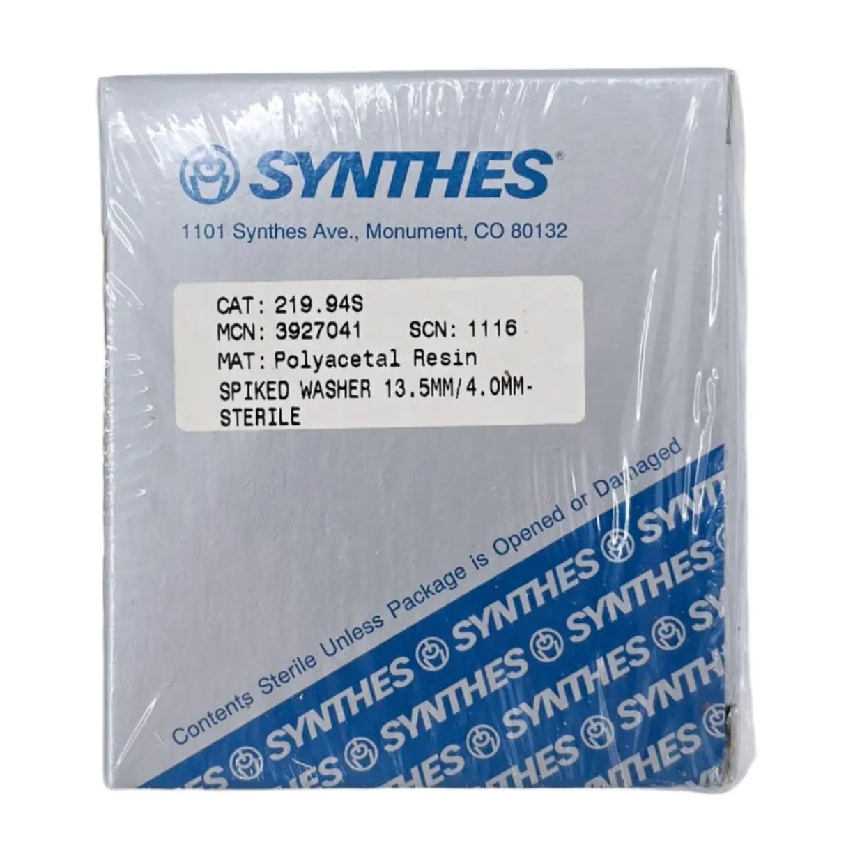 Synthes 219.94 Spiked Washer 13.5mm/4.0mm Synthes