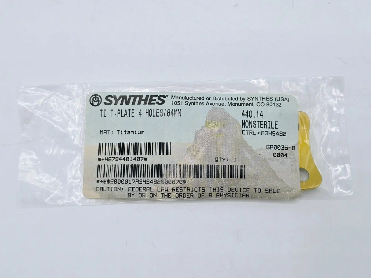 Synthes 440.14 TI T-Plate 4 Holes/84mm Synthes