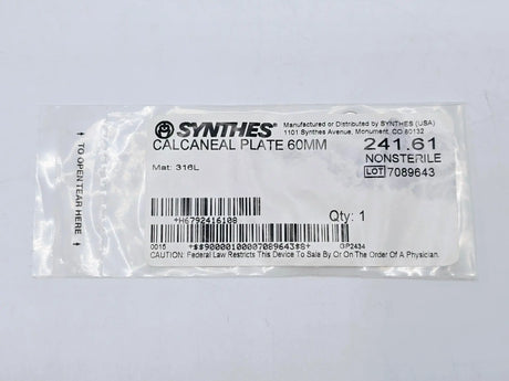 Synthes 241.61 Calcaneal Plate 60mm Synthes