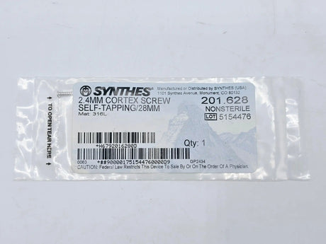 Synthes 201.628 2.4mm Cortex Screw Self-Tapping/28mm Synthes
