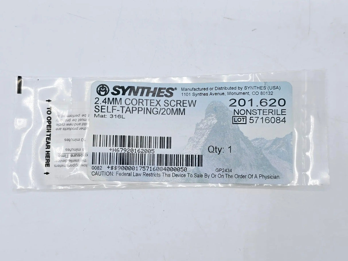 Synthes 201.620 2.4mm Cortex Screw Self-Tapping/20mm Synthes