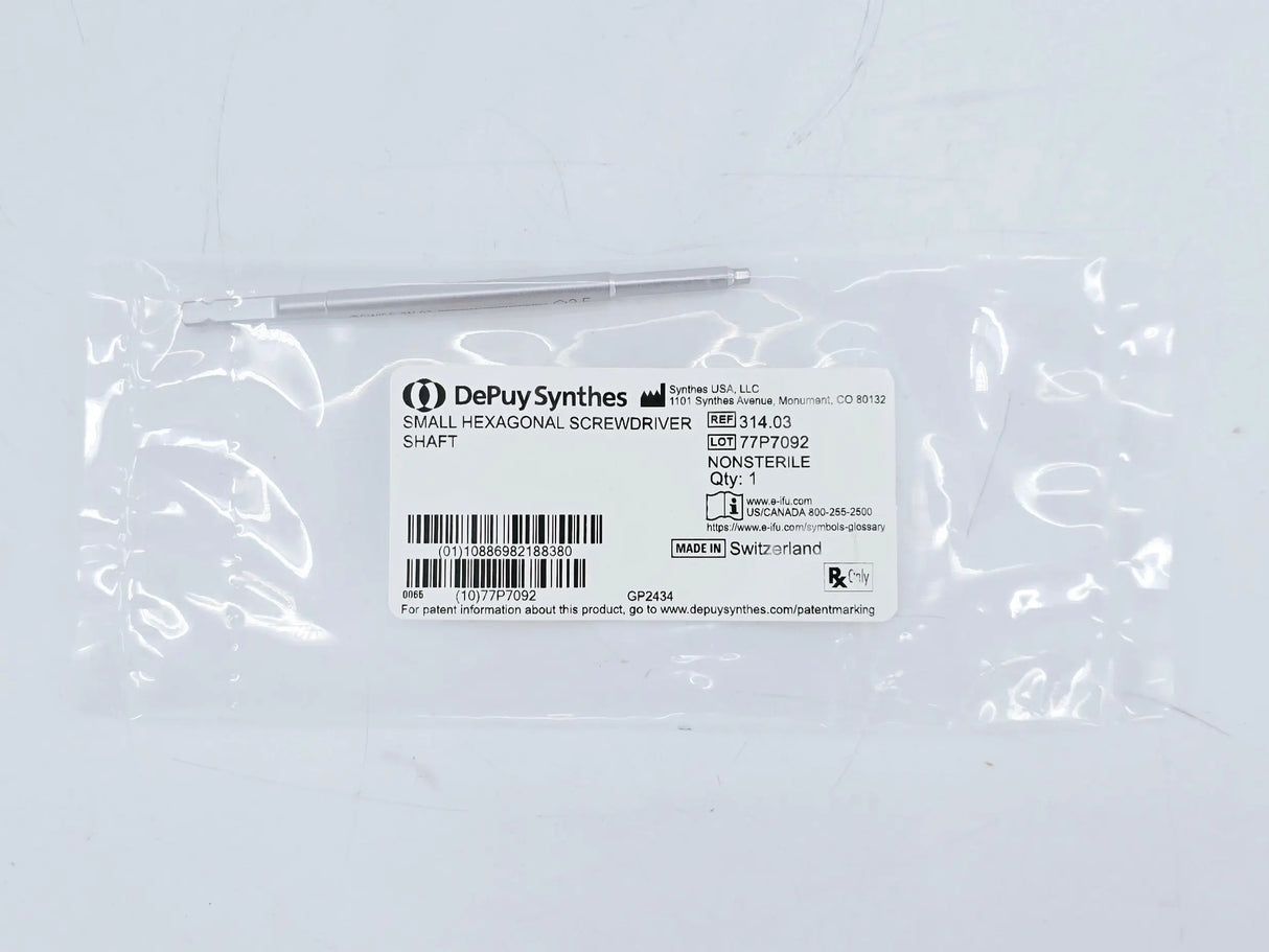 DePuy Synthes 314.03 Small Hexagonal Screwdriver Shaft DePuy Synthes