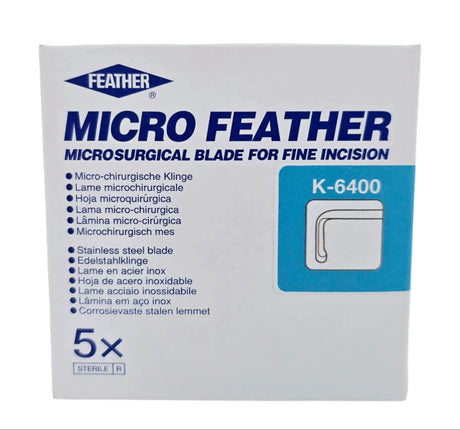 Feather K6400 MICRO FEATHER McElveen Knife for Fine Incision Box of 5 Feather