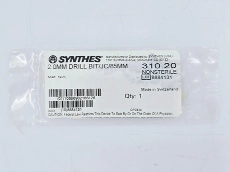 Synthes 310.20 2.0mm Drill Bit/JC/85mm Synthes