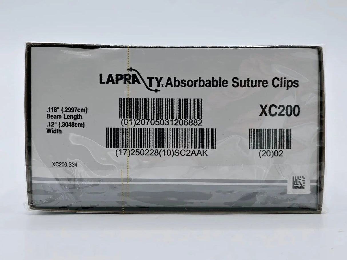 Ethicon XC200 LAPRA-TY Absorbable Suture Clips .118-.12" Box of 6 Ethicon