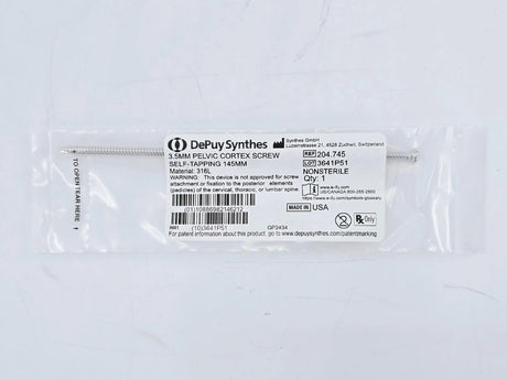 Synthes 204.745 3.5mm Pelvic Cortex Screw Self-Tapping 145mm Synthes