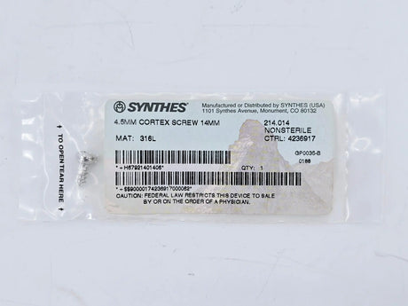 Synthes 214.014 4.5mm Cortex Screw 14mm Synthes