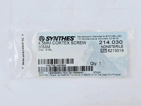 Synthes 214.030 4.5mm Cortex Screw 30mm Synthes