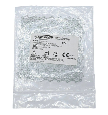 OsteoMed 218-2004 90mm x 90mm Rigid Osteoform Mesh Plate OsteoMed