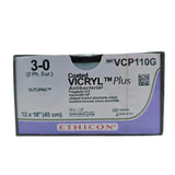 Ethicon VCP110G 3-0 Coated VICRYL Plus 12X18" SUTUPAK BX/12 Ethicon