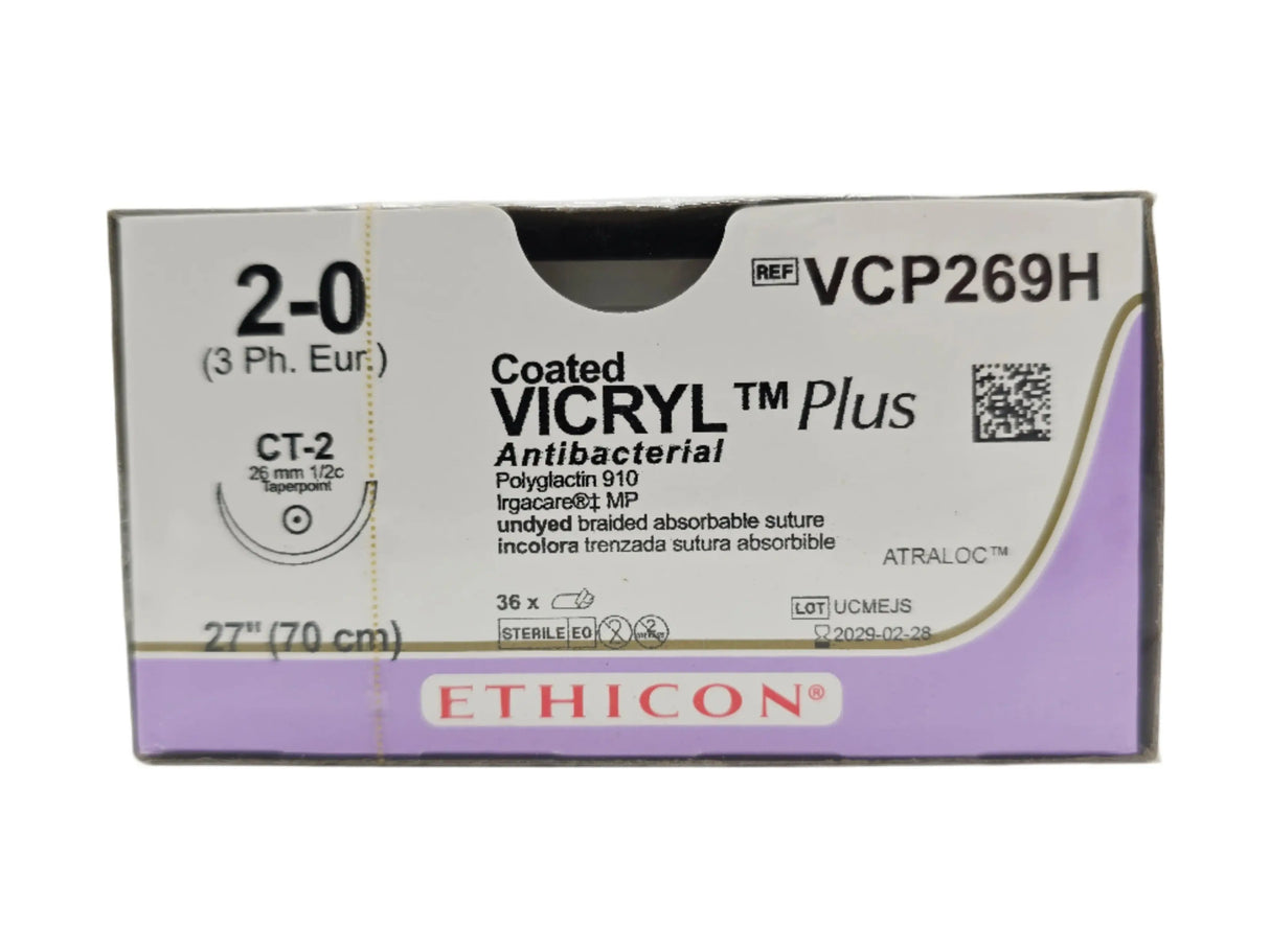 Ethicon VCP269H 2-0 Coated VICRYL Plus 1X27" CT-2 BX/36 Ethicon