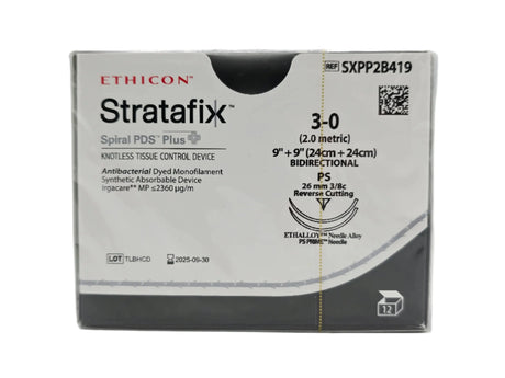 Ethicon SXPP2B419 3-0 Stratafix Spiral PDS Plus Bidirectional Violet 9" + 9" PS BX/12 Ethicon