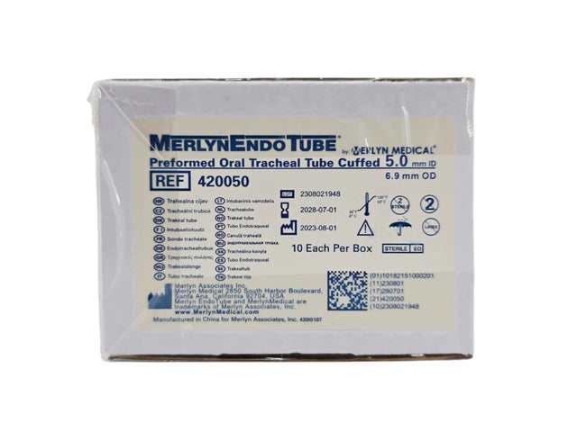 Merlyn Medical 420050 Merlyn EndoTube Preformed Oral Tracheal Tube Cuffed 5.0mm I.D. BX/10 Merlyn Medical